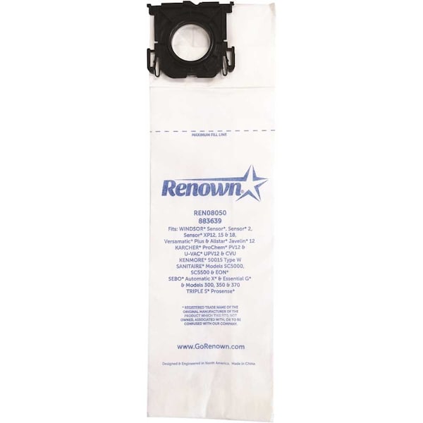 Vacuum Bag for Windsor Sensor, Equivalent to 5300, 10PK